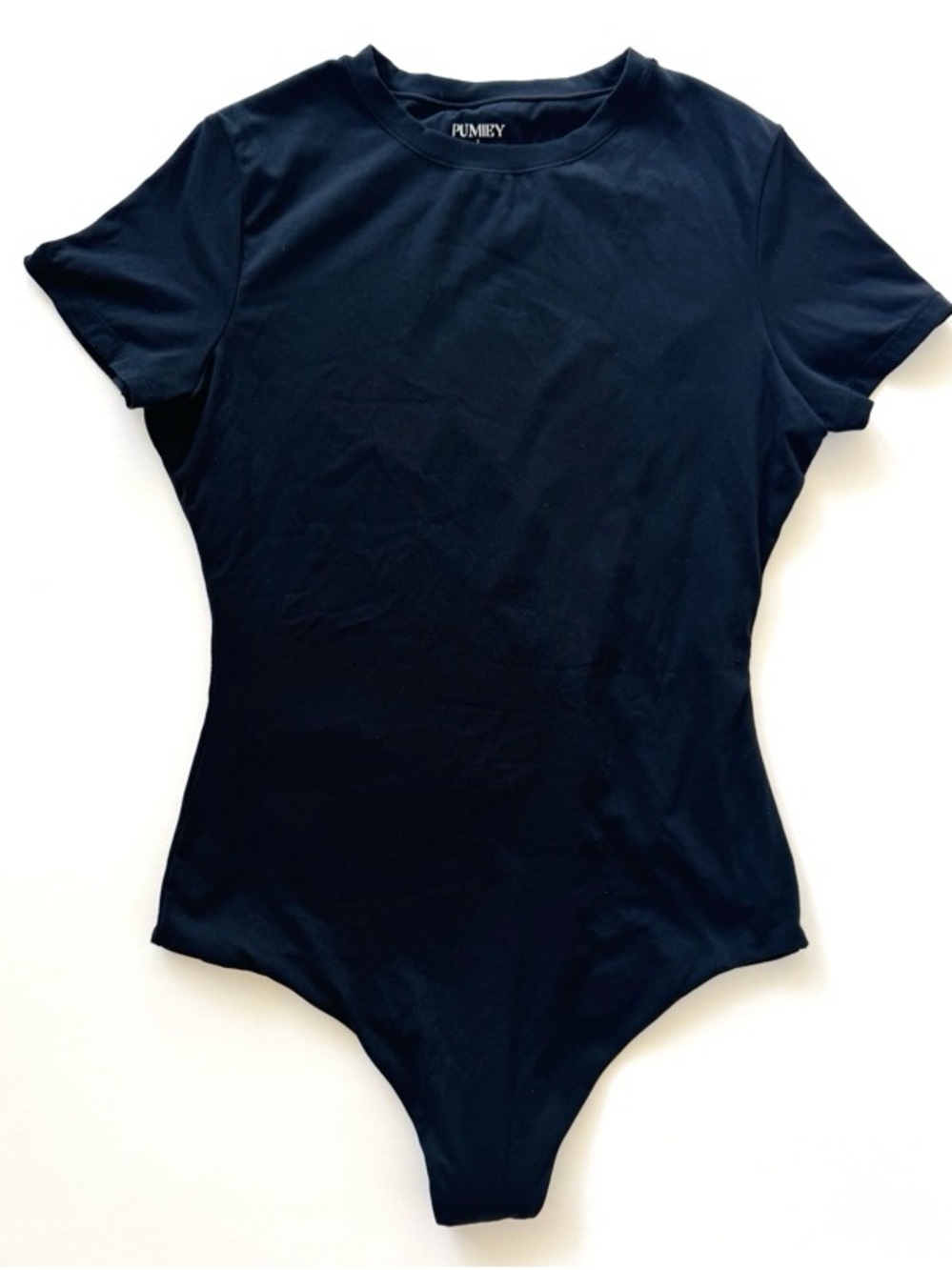 PUMIEY Black Short Sleeve Bodysuit – Size S